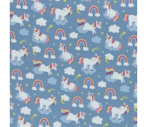 Jersey - Prinzessin Phantasie Einhorn rauchblau